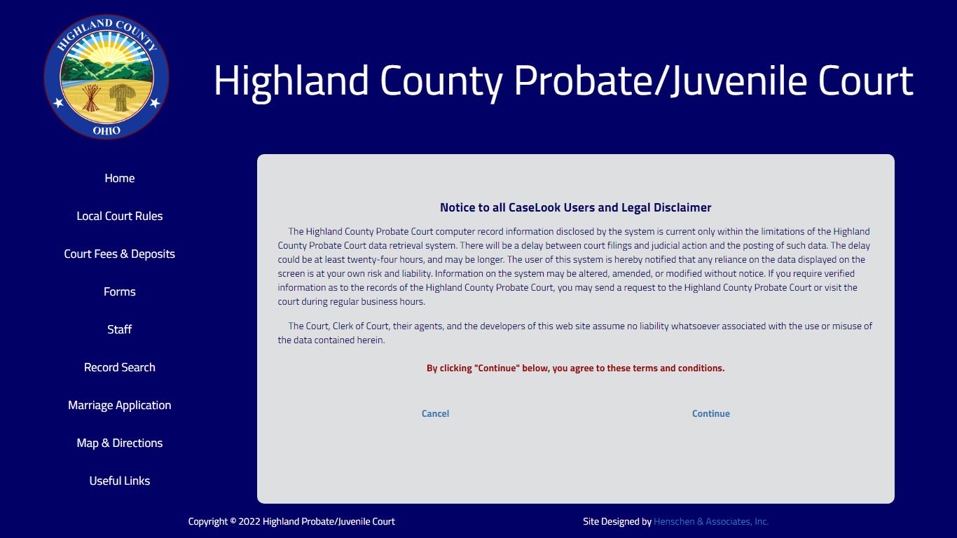 Highland County Probate Court - Record Search